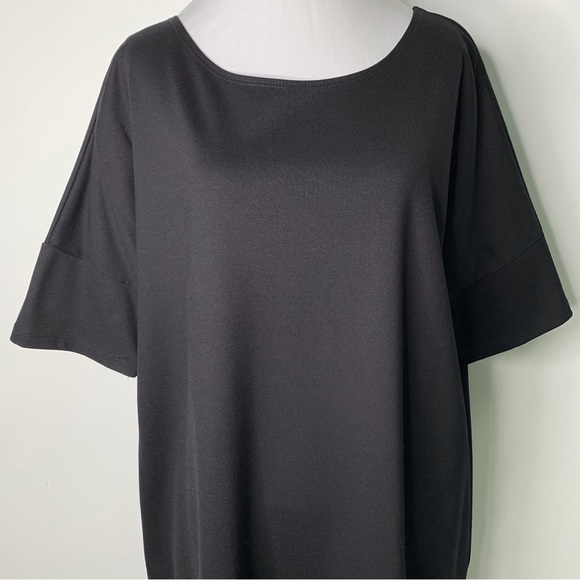 HATCH Women's Black Scoop Neck Mini Length Maternity T-Shirt Dress Size 2 Medium - Picture 4 of 11